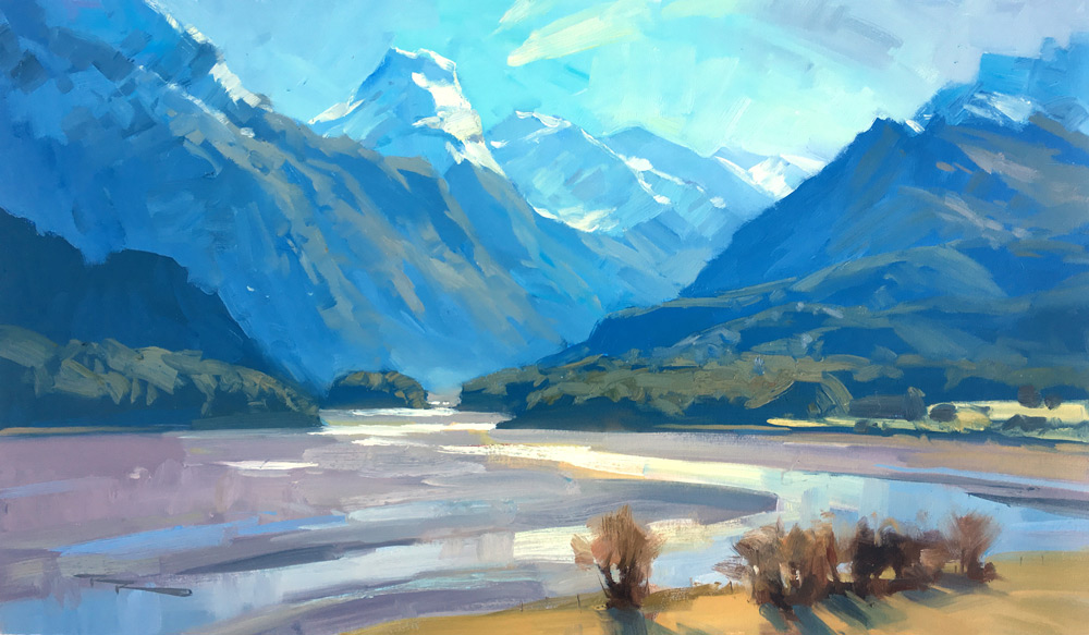 How To Easily Paint Depth In A Mountain Scene 