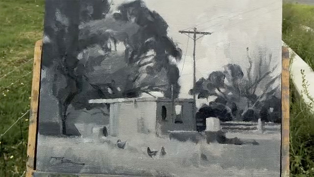 Painting a value study