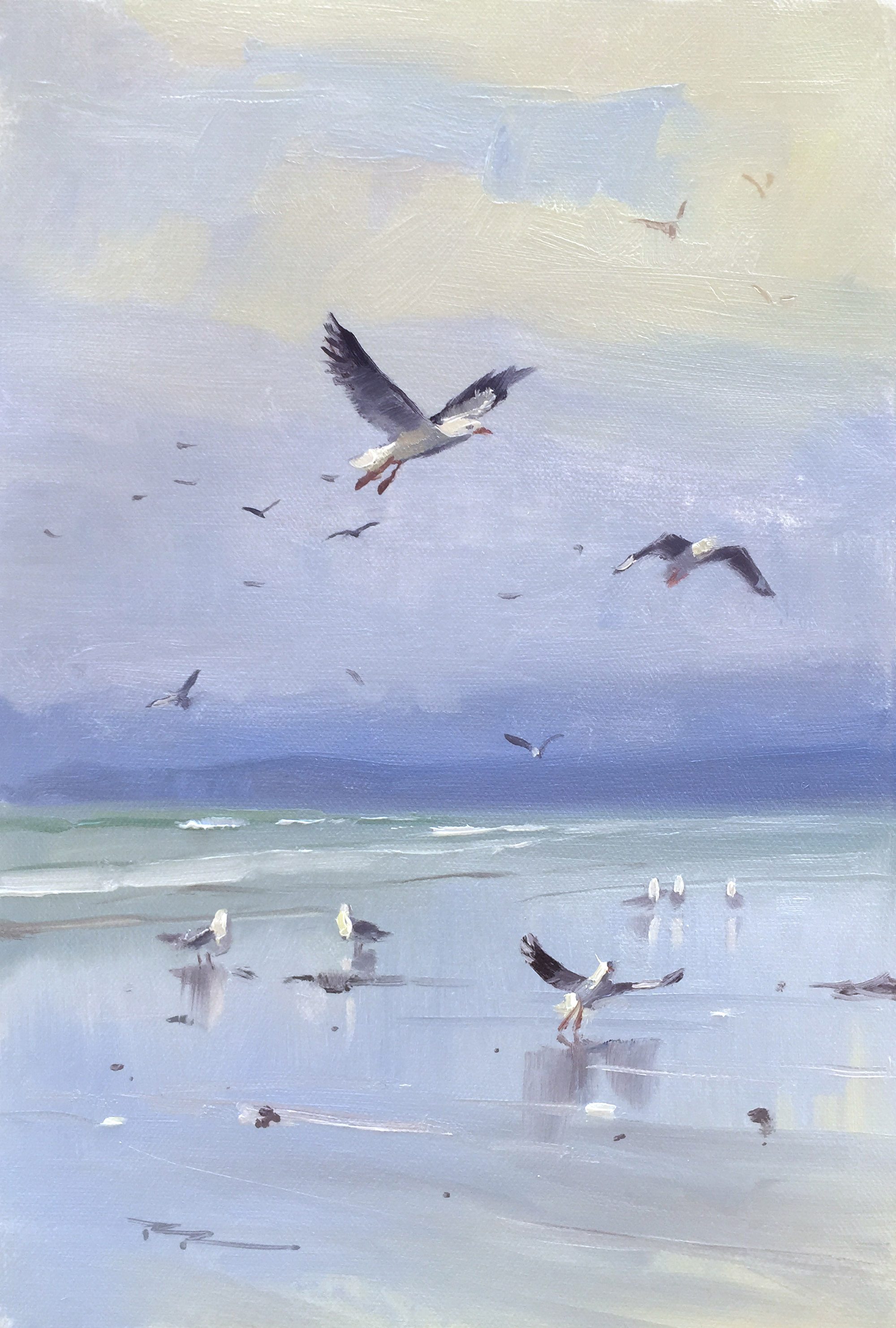 seagull oil painting