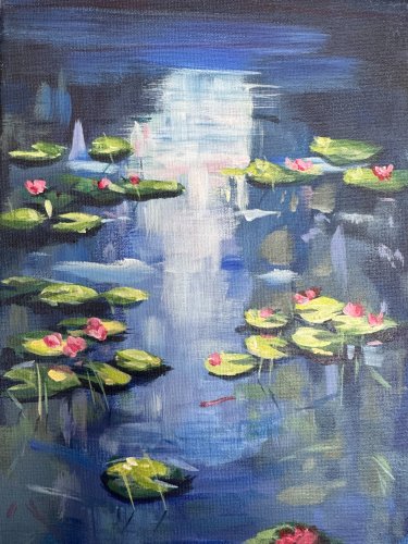 Water Lilies 9x12 Acrylic