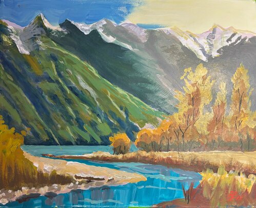 Acrylic painting at 