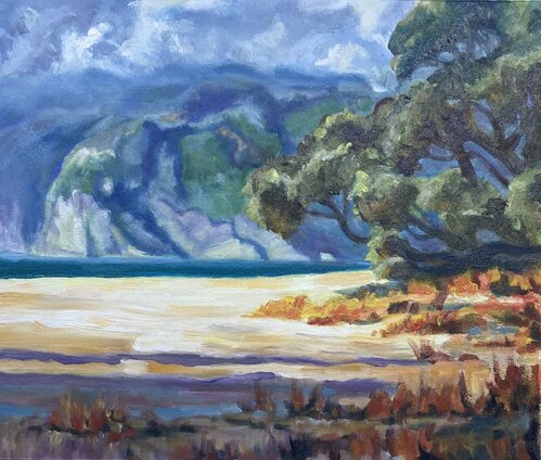 Langs Beach Oil on oil paper