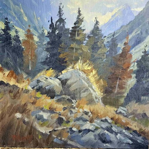 French Alp oil 12''x12''